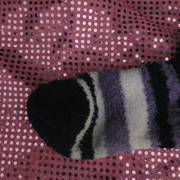 Navy, Purple, White | Striped Stretchy Soft Chenille Socks - Picture 13 of 14